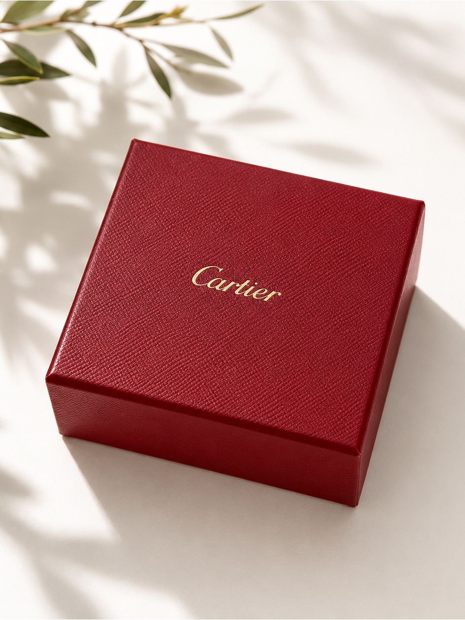 Cartier Authentic Jewelry Storage Gift Box Small Red Gold Excellent Condition